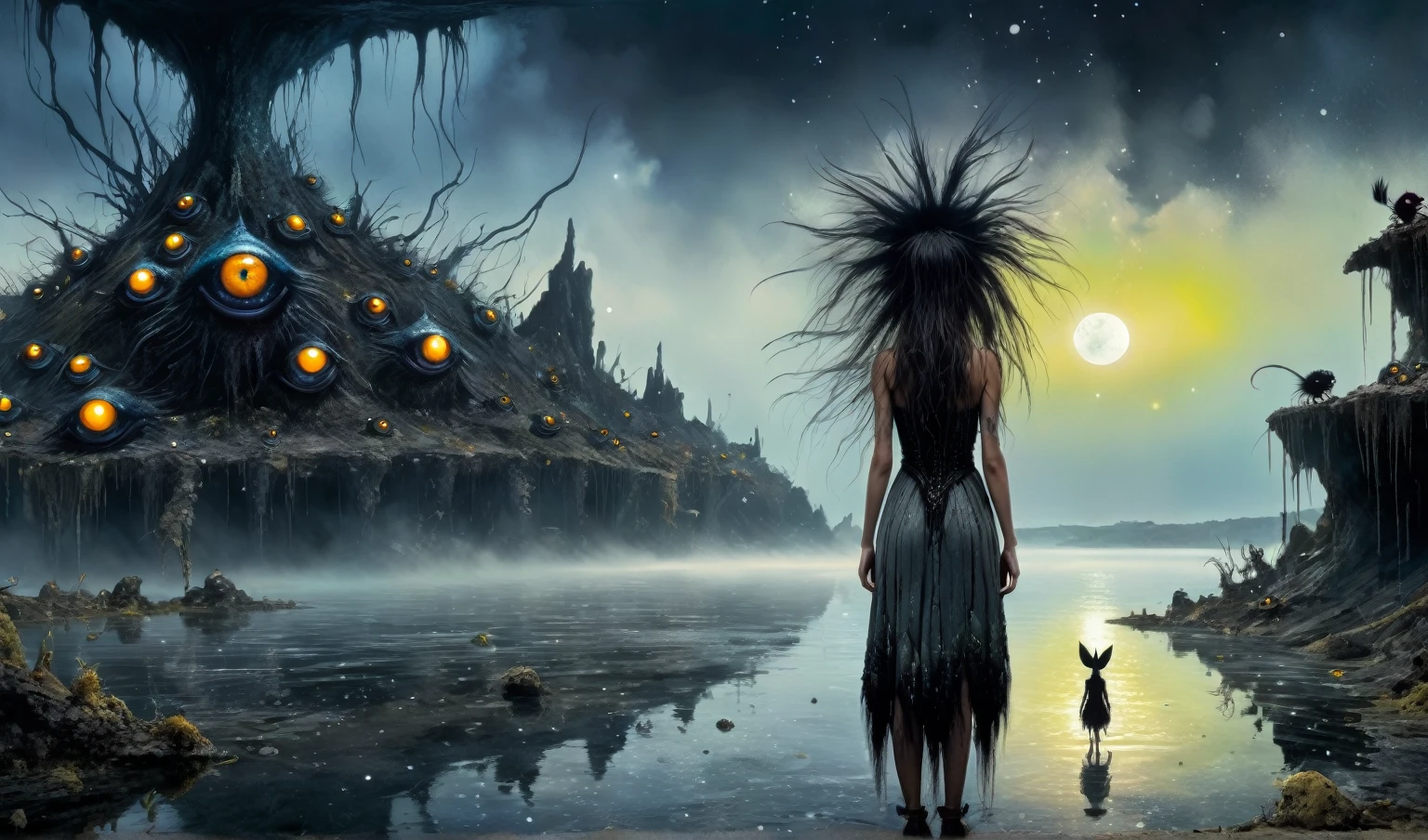 Chalcopyrite goddess of nature ,golden black make up,longhair,folk dress,freckles,pretty face,eyebrow up,full body shot,ominous landscape,glate gray atmosphere,Simon Stalenhag,Nicola Samori,Wangechi Mutu,prime colors,Lisa Frank, ,urban,extremely detailed, [night landscape],masterpiece,intricate details,faded,eyes extremely detailed, high detailed eyes,16k resolution,RAW, Nikon Z9,city on background,chinesse pixie,sea,RAW,Retina,full body length,Obsidian Nightcrawler,ominous landscape, niobium Obsidian atmosphere,dangerous atmosphere,intricate details,realistic humid skin,extremely intricate details,Epic Realistic, cinematic style,film grain,dramatic light,anatomically correct,faded,eyes extremely detailed, high detailed eyes,UHD,Retina,HDR,CinematicTechnicolor,natural skin textures, hyper realism, hyper detailed,High contrast,Realism,Ultra Detailed,irina yermolova,close full body shot, masterpiece,faded,8k resolution,RAW, Nikon Z9,MIk Kil Cenote of Yucatan of Mexico,belly,pixar movie still, pixar movie screenshot, frame from pixar movie, animated movie still, still from the pixar movie, still from a pixar movie, disney pixar movie still, pixar movie scene, still from pixar movie, still from a 2001 pixar movie, pixar render, animated film still,HBO