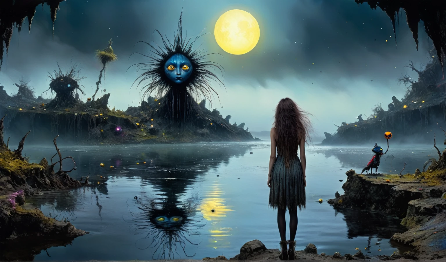 Chalcopyrite goddess of nature ,golden black make up,longhair,folk dress,freckles,pretty face,eyebrow up,full body shot,ominous landscape,glate gray atmosphere,Simon Stalenhag,Nicola Samori,Wangechi Mutu,prime colors,Lisa Frank, ,urban,extremely detailed, [night landscape],masterpiece,intricate details,faded,eyes extremely detailed, high detailed eyes,16k resolution,RAW, Nikon Z9,city on background,chinesse pixie,sea,RAW,Retina,full body length,Obsidian Nightcrawler,ominous landscape, niobium Obsidian atmosphere,dangerous atmosphere,intricate details,realistic humid skin,extremely intricate details,Epic Realistic, cinematic style,film grain,dramatic light,anatomically correct,faded,eyes extremely detailed, high detailed eyes,UHD,Retina,HDR,CinematicTechnicolor,natural skin textures, hyper realism, hyper detailed,High contrast,Realism,Ultra Detailed,irina yermolova,close full body shot, masterpiece,faded,8k resolution,RAW, Nikon Z9,MIk Kil Cenote of Yucatan of Mexico,belly,pixar movie still, pixar movie screenshot, frame from pixar movie, animated movie still, still from the pixar movie, still from a pixar movie, disney pixar movie still, pixar movie scene, still from pixar movie, still from a 2001 pixar movie, pixar render, animated film still,HBO