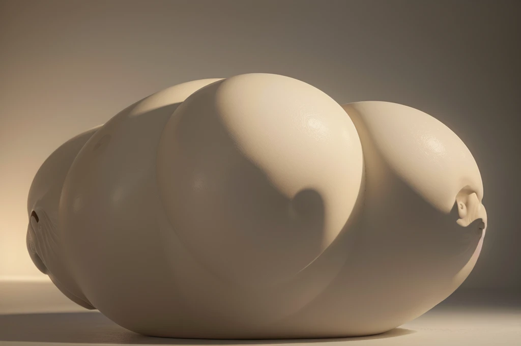 a surreal abstract biomorphic blob creature, sensual curves, minimal color palette, beige and cream tones, no human figures, (best quality,4k,8k,highres,masterpiece:1.2),ultra-detailed,(realistic,photorealistic,photo-realistic:1.37),volumetric lighting,cinematic composition,dramatic lighting,elegant,ethereal,seamless,intricate details