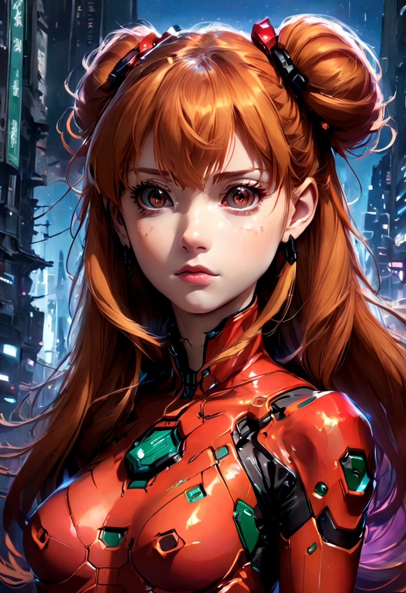 Draw asuka Langley from evangelion