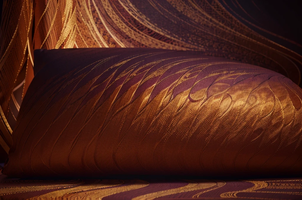 a sensual, intimate abstract artwork, flowing lines, elegant patterns, warm colors, deep reds, purples, golds, subtle textures, masterpiece, best quality, 8k, photorealistic, professional, vivid colors, physically-based rendering, extreme detail description