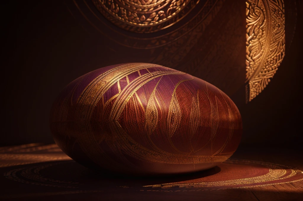 A sensual, abstract composition, elegant patterns, deep reds, purples, golds, flowing lines, subtle textures, no humans, warm colors, intimate, luxury, masterpiece, 8k, photorealistic, professional, physically-based rendering, vivid colors, studio lighting.