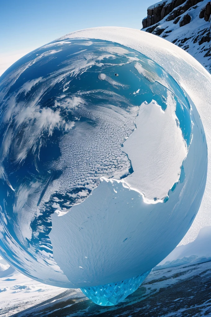 Dragon de glace au dessus de planète terre