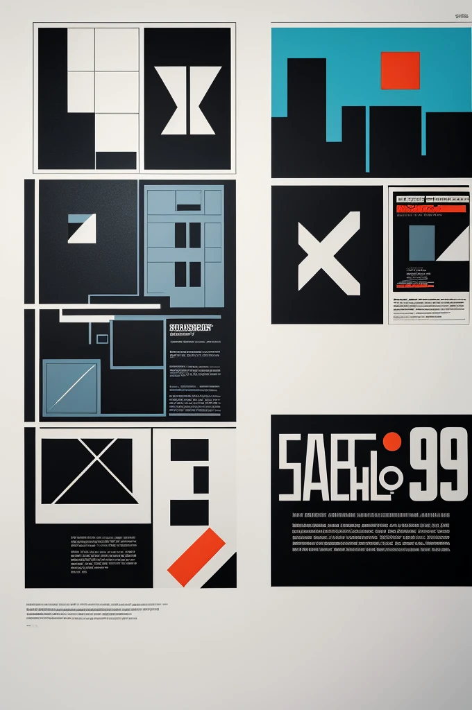 create a 2D poster promoting a 1980s film that celebrates Bauhaus principles. The poster must apply letter spacing techniques, typology and typography, in addition to incorporating images, colors, contrast and aesthetic balance. Consider the principles of functionality and aesthetics that the Bauhaus valued.