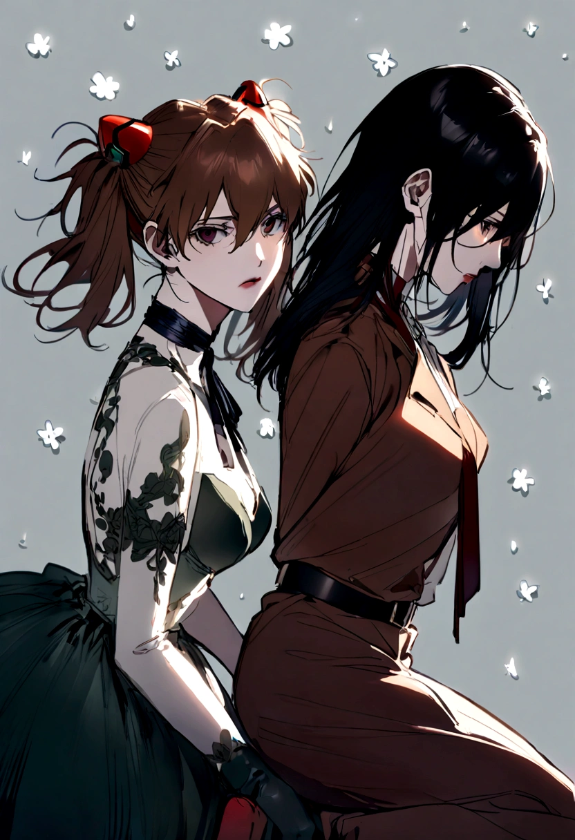 Draw asuka langley from Evangelion and mikasa Ackerman from attack on titan season 2