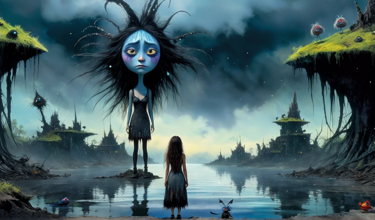 Chalcopyrite goddess of nature,moana, black make up,longhair,folk dress,freckles,pretty face,eyebrow up,full body shot,ominous landscape,glate gray atmosphere,Simon Stalenhag,Nicola Samori,Wangechi Mutu,prime colors,Lisa Frank, ,urban,extremely detailed, [night landscape],masterpiece,intricate details,faded,eyes extremely detailed, high detailed eyes,16k resolution,RAW, Nikon Z9,city on background,chinesse,pixie,RAW,Retina,full body length,ominous landscape, niobium Obsidian atmosphere,dangerous atmosphere,intricate details,realistic humid skin,extremely intricate details,Epic Realistic, cinematic style,anatomically correct,faded,eyes extremely detailed, high detailed eyes,UHD,Retina,HDR,CinematicTechnicolor,natural skin textures, hyper realism, hyper detailed,High contrast,Realism,Ultra Detailed,irina yermolova,close full body shot, masterpiece,faded,8k resolution,RAW, Nikon Z9,MIk Kil Cenote of Yucatan of Mexico,belly,pixar movie still, pixar movie screenshot, frame from pixar movie, animated movie still, still from the pixar movie, still from a pixar movie, disney pixar movie still, pixar movie scene, still from pixar movie, still from a 2001 pixar movie, pixar render, animated film still,HBO