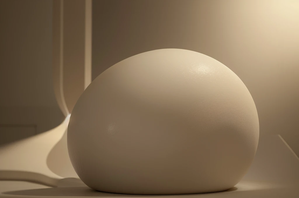 surreal abstract biomorphic blob creature with sensual curves, minimal color palette, beige and cream tones, no human figures. (best quality, 4k, 8k, highres, masterpiece:1.2), ultra-detailed, (realistic, photorealistic, photo-realistic:1.37), volumetric lighting, cinematic composition, dramatic lighting, elegant, ethereal, seamless, intricate details, soft gradients, rounded shapes, warm and inviting, sophisticated, luxurious, flowing lines, organic forms