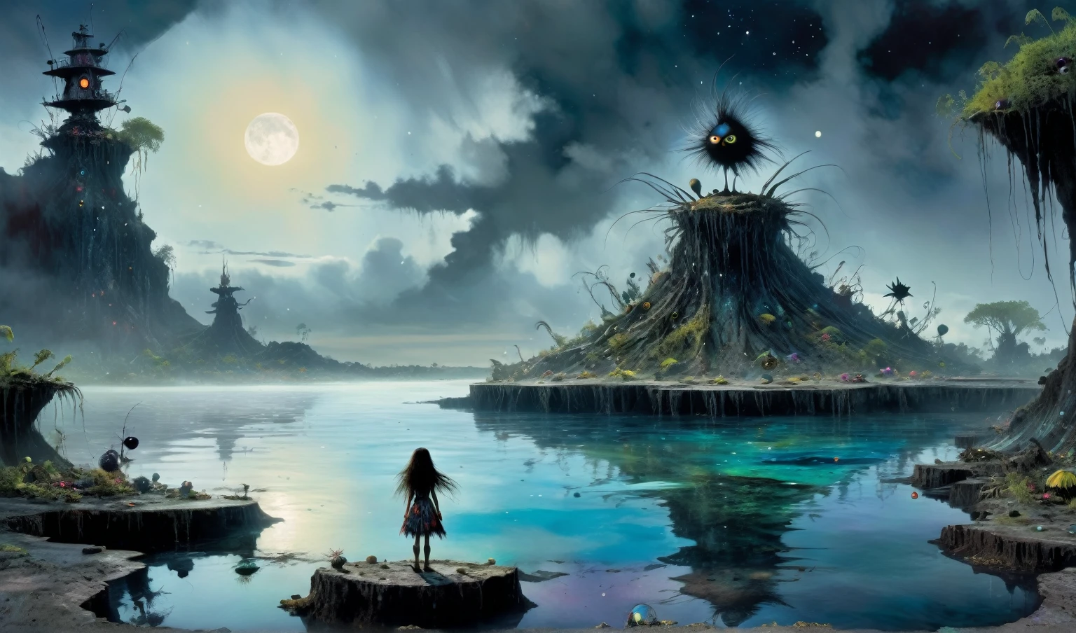 Chalcopyrite goddess of nature,moana, black make up,longhair,folk dress,freckles,pretty face,eyebrow up,full body shot,ominous landscape,glate gray atmosphere,Simon Stalenhag,Nicola Samori,Wangechi Mutu,prime colors,Lisa Frank, ,urban,extremely detailed, [night landscape],masterpiece,intricate details,faded,eyes extremely detailed, high detailed eyes,16k resolution,RAW, Nikon Z9,city on background,chinesse,pixie,RAW,Retina,full body length,ominous landscape, niobium Obsidian atmosphere,dangerous atmosphere,intricate details,realistic humid skin,extremely intricate details,Epic Realistic, cinematic style,anatomically correct,faded,eyes extremely detailed, high detailed eyes,UHD,Retina,HDR,CinematicTechnicolor,natural skin textures, hyper realism, hyper detailed,High contrast,Realism,Ultra Detailed,irina yermolova,close full body shot, masterpiece,faded,8k resolution,RAW, Nikon Z9,MIk Kil Cenote of Yucatan of Mexico,belly,pixar movie still, pixar movie screenshot, frame from pixar movie, animated movie still, still from the pixar movie, still from a pixar movie, disney pixar movie still, pixar movie scene, still from pixar movie, still from a 2001 pixar movie, pixar render, animated film still,HBO, islands levitating under ground