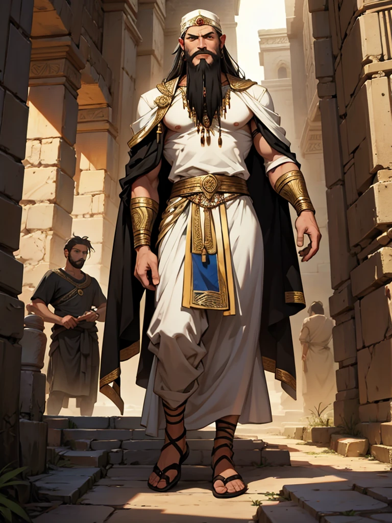 Sumerian ancient man from Mesopotamia, full length for a short story