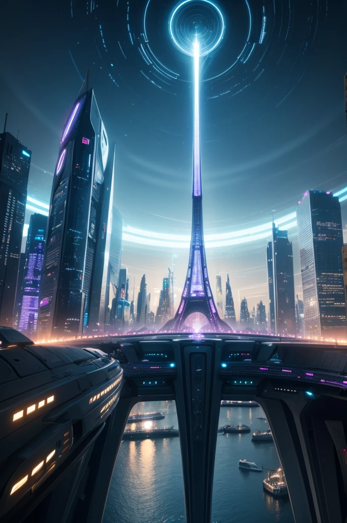 futuristic city of light