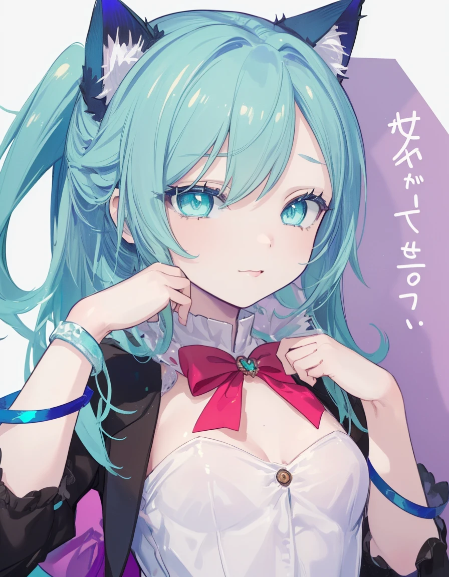 solo, One girl, High resolution, Shortcuts, Blue Hair,
Gradient color hairstyle, Inner Color, Large Breasts, smile, Purple eyes, laughing, Odd Eye,