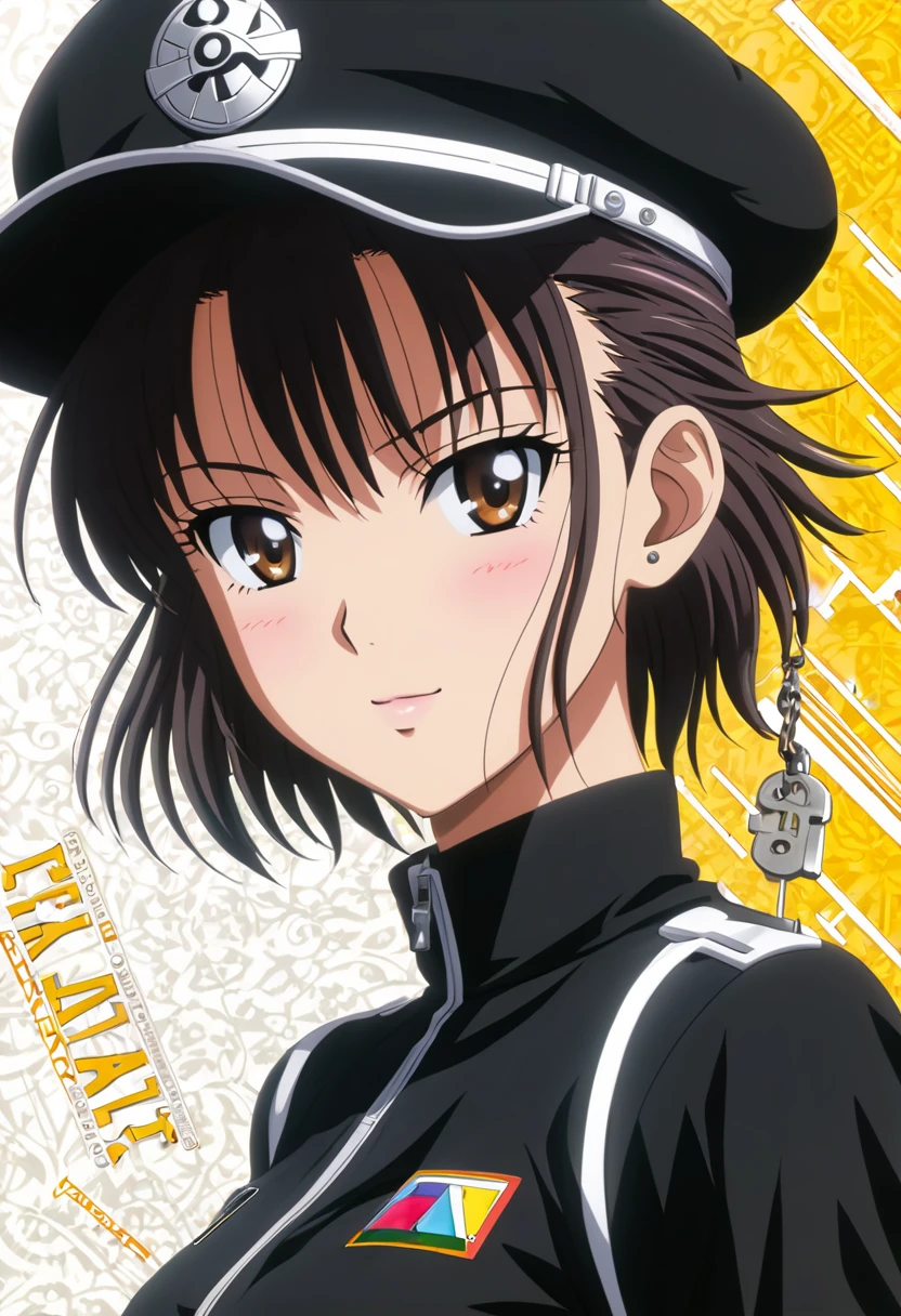 anime girl in a yellow and black outfit with a hat, an anime drawing by Akihiko Yoshida, trending on pixiv, shin hanga, 4 k manga wallpaper, best anime 4k konachan wallpaper, key anime art, hq artwork, cushart kenz, anime cover, female protagonist, official art