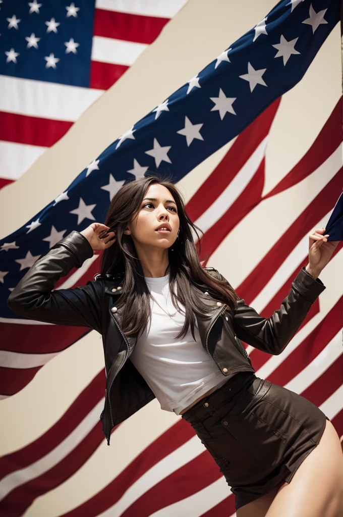 revolutionary tearing the united states flag