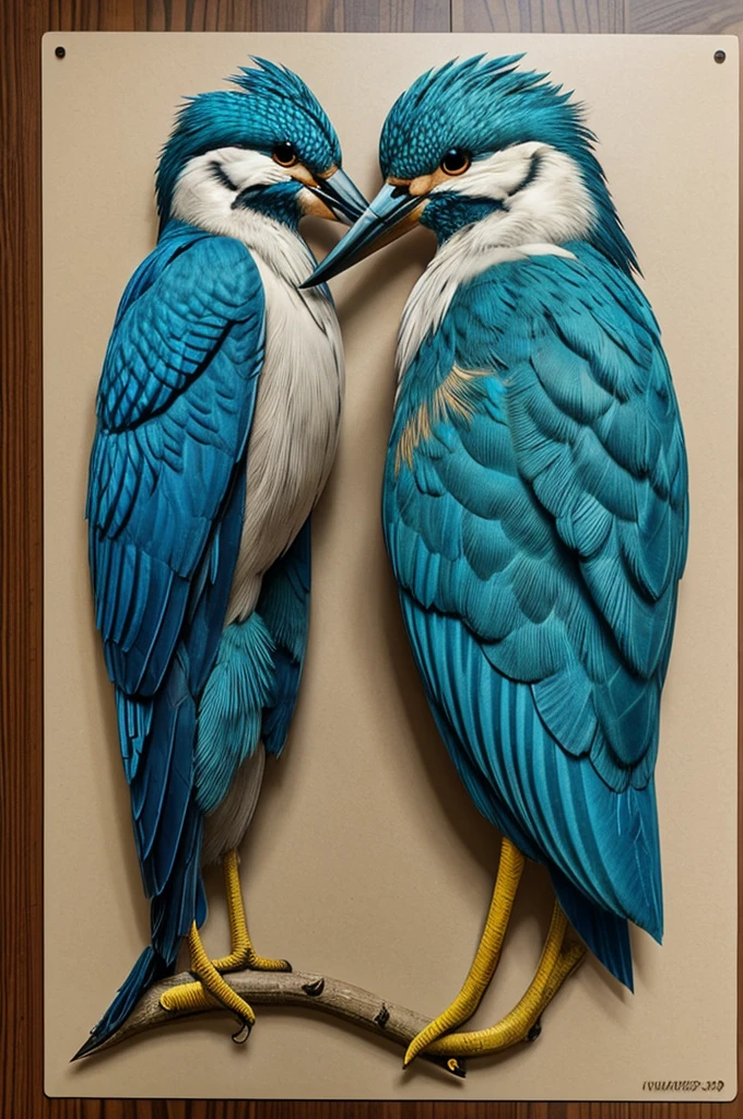 best quality)), ((masterpiece)), (Detailed) Cutting template, Fursuit Kingfisher, cancerous body,