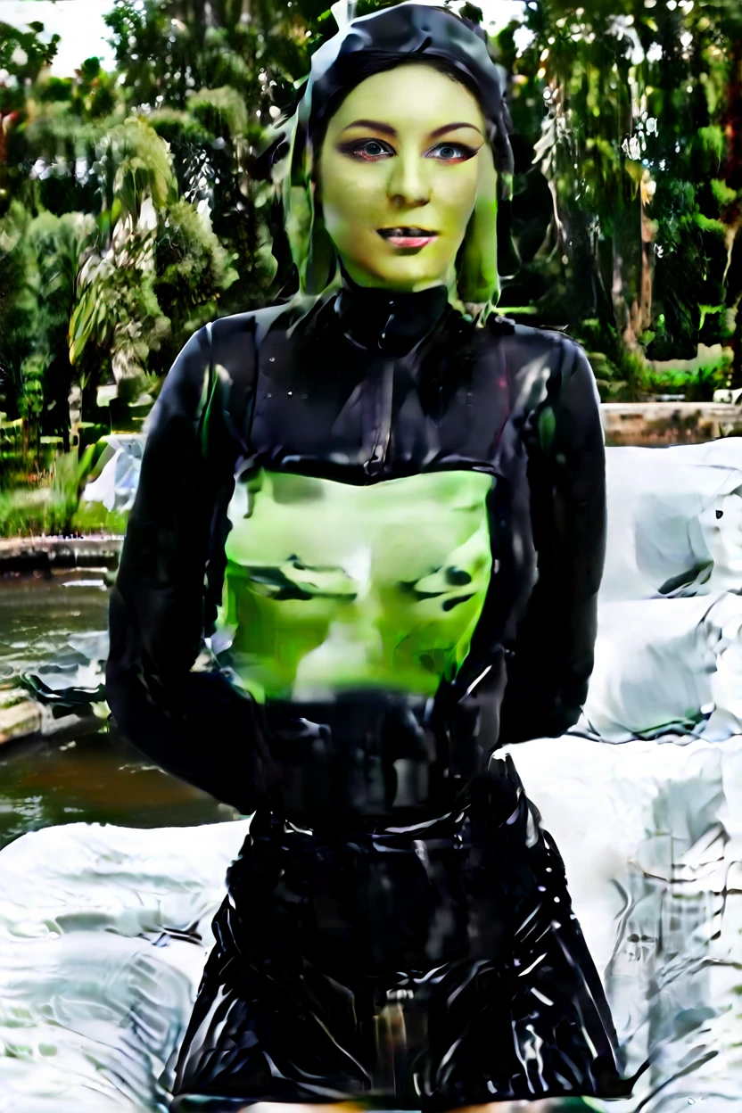 cinematic film still hera syndulla, (green skin:1.2), grin at canal, full body imperail officer wearing a black uniform with a skirt, sitting on a bed, highly detailed, high budget Hollywood movie
