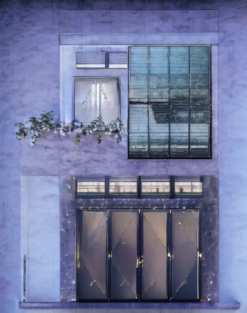 HOUSE FACADE design, Super sharp like a photo taken with a professional camera, (Masterpiece, best quality, 8k uhd, dslr, soft light, high quality, super detailed, film grain, Fujifilm XT3, UE 5 render 8k, super high resolution, super detail :1.2), color block wall decoration, abstract poster decoration, glossy floor, (((volumetric lamp)))