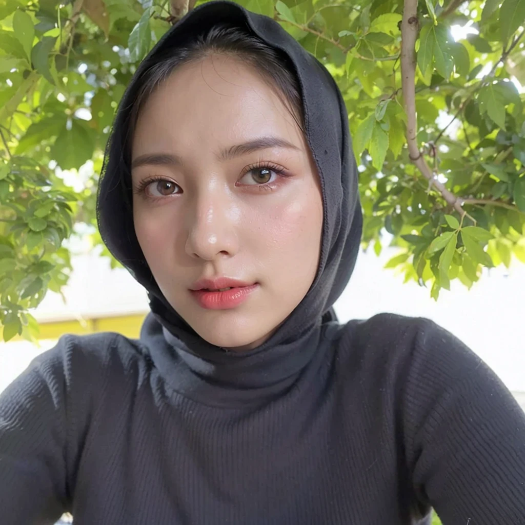 arafed woman wearing a scarf and a gray shirt, pale-skinned persian girl, 🤤 girl portrait, hijab, scarf, beautiful iranian woman, dilraba dilmurat, anna nikonova aka newmilky, gorgeous lady, casual pose, white hijab, instagram model, khyzyl saleem, 18 years old, sexy face, perfect face ), (((((large breast))))), smile
