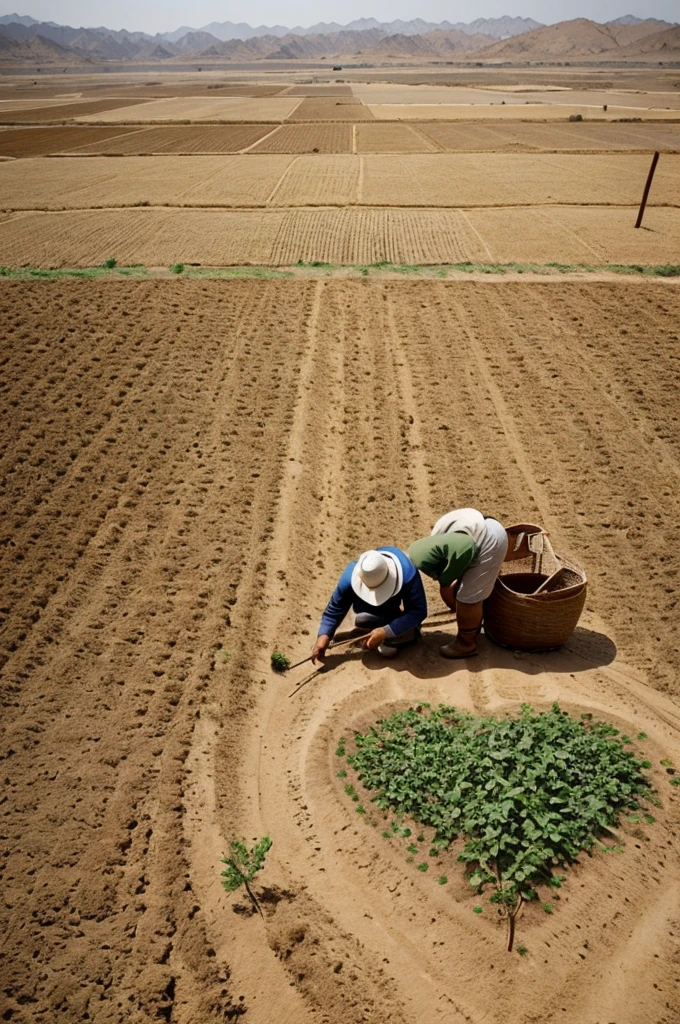 XI. A small place in the world:** Farmers look for a place to live and plant during the drought.