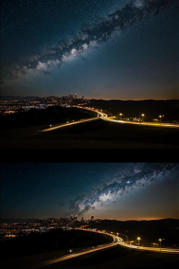 Create 2 images about light pollution