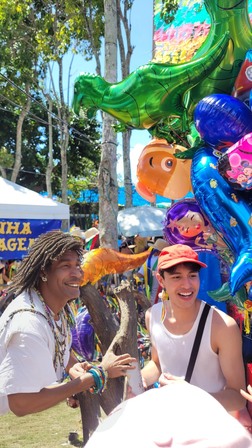 carnival tents, Music festival, brazil festival, dinosaur balloons, tree trunk, gram, asphalt