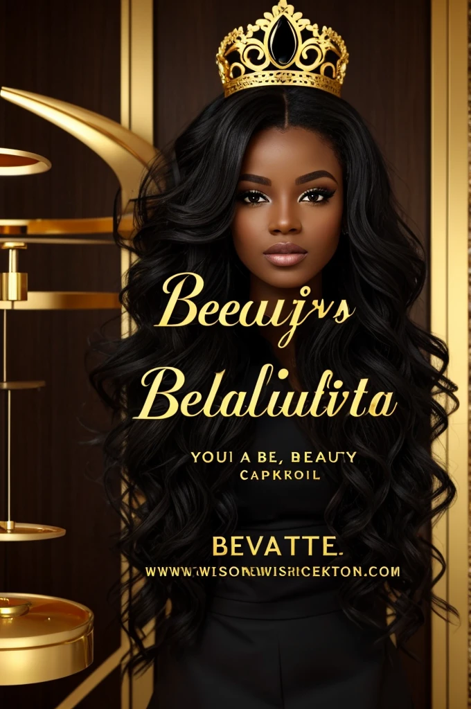 I would like to create a logo for a beauty salon, I would like the background to be black with gold details and the title to be Capella and a subtitle that says Beauty