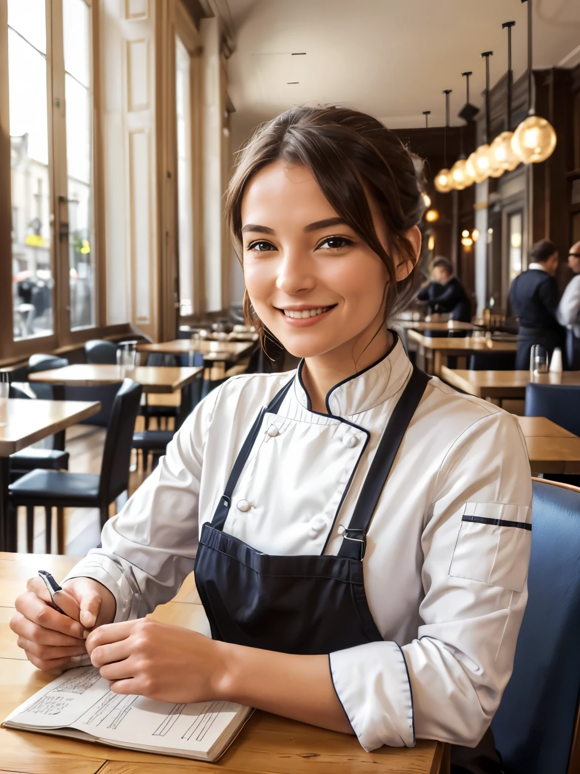 (meilleure qualité ),(chef-d'œuvre),(ultra détaillé), ultra haute résolution, (très belle illustration),Style de petit-déjeuner décontracté, jean et t-shirt.
Souriant tout en tenant une tasse de café et en lisant un journal à une table dans un café.
Une pose qui exprime l'atmosphère calme du matin et la culture du café. , (Illustration conceptuelle de Carne Griffiths ) ,incroyablement noble, Incroyablement belle ,absurdes,rendu 3D, rendu d'octane, Approche de la perfection , vêtements très détaillés ,complexe et détaillé ,8 grandeur nature ,corps épais ,anatomie parfaite ,visage bien soigné ,beaux cheveux très détaillés , coiffure très détaillée, symétrique et équilibré, beau dégradé , netteté, Résolution 4k, nombre d'or, image centrée, Belle composition, symétrique et équilibré,