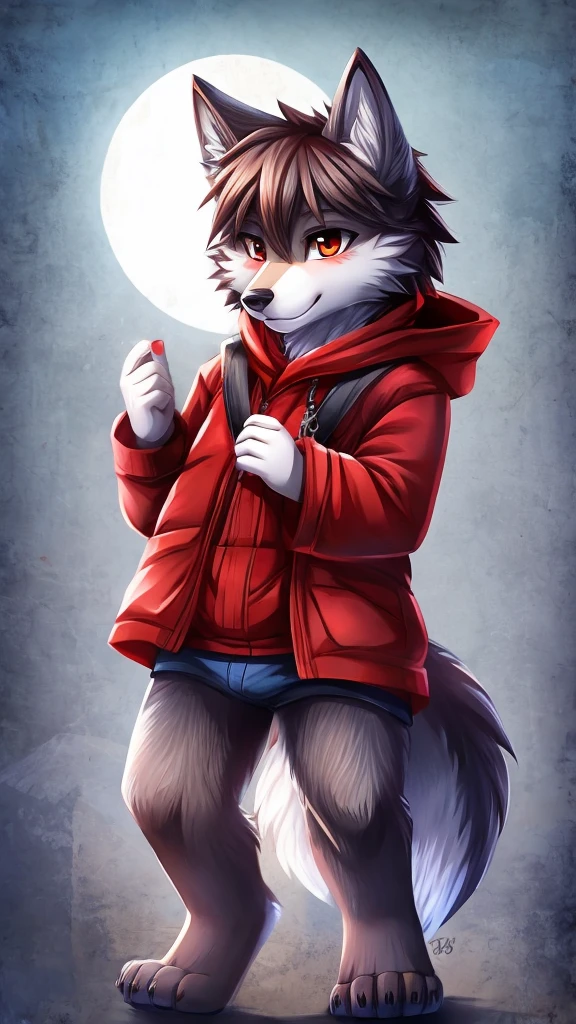 wolf red cute 
 
