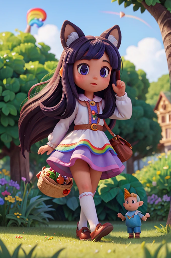 As Felicia spoke, Luna felt a sense of wonder and curiosity grow within her. She looked around her, seeing extraordinary creatures: unicorns galloping free, birds with rainbow-colored feathers singing enchanting melodies, and little gnomes working in the fields.