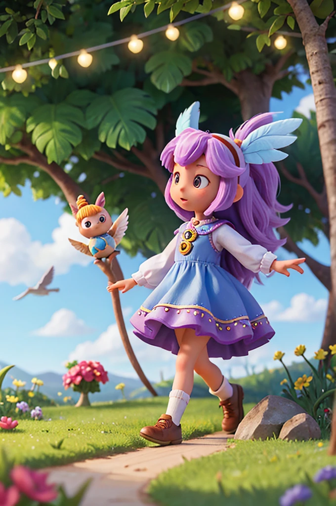 As Felicia spoke, Luna felt a sense of wonder and curiosity grow within her. She looked around her, seeing extraordinary creatures: unicorns galloping free, birds with rainbow-colored feathers singing enchanting melodies, and little gnomes working in the fields.
