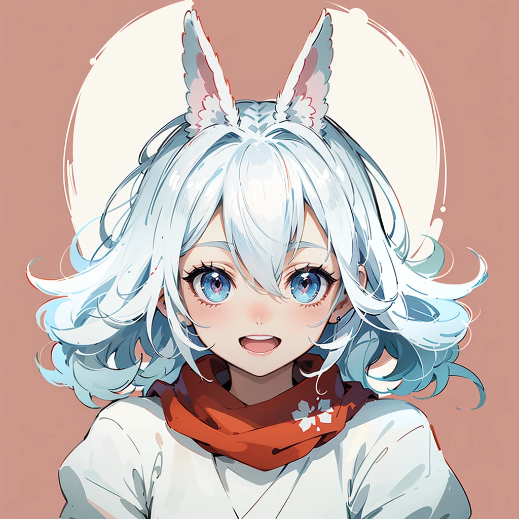 (masutepiece:1.2), (Best Quality:1.3), absurderes, 1girll,Smile, hair_ornamented, Bare_shoulder, tail,head portrait,Anime style,Open mouth,Head,Cute face,Detailed eyes