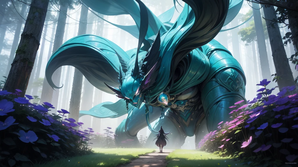 Winx flower colossus, majestic and impressive fairy, golem, made entirely of lush, Alien Plants. It's a creature, with aberration characteristics, There is a wizard, fabulous appearance, with bright petals and shimmering leaves, pulsating with mystical energy.
However, even with your charming beauty, It's a creature излучает ауру безумия и безумия.. Your eyes, shining in the dark, Mysterious color, They convey hatred and killing will.. Its petals and leaves curl, taking twisted shapes., outgoing poison, which, Seems, flows from the depths of your essence.
The image should take place in a lush and dense forest jungle., with tall trees and intertwined twisting vines. The air is filled with magical fog, which gives an unearthly look to the whole scene. in half, Mystical mushrooms emit a faint glow, add a touch of mystery to the environment.
Let your imagination run wild and bring this unique and intriguing figure to life., combination of beauty elements, danger and magic in a fascinating way!"