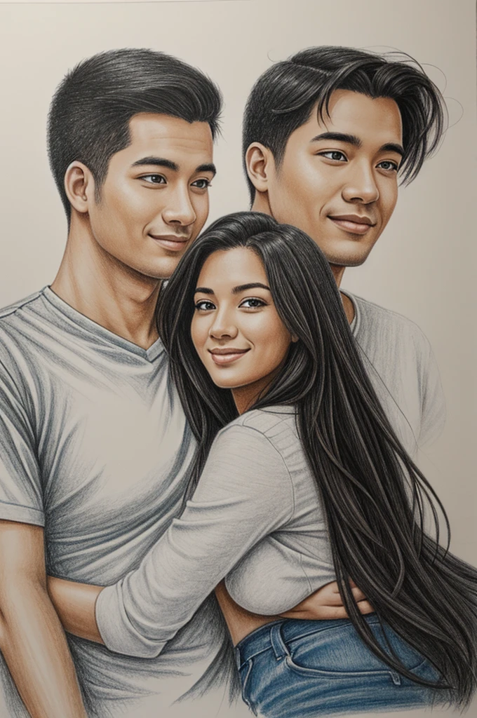 Drawing of a couple in a long distance relationship