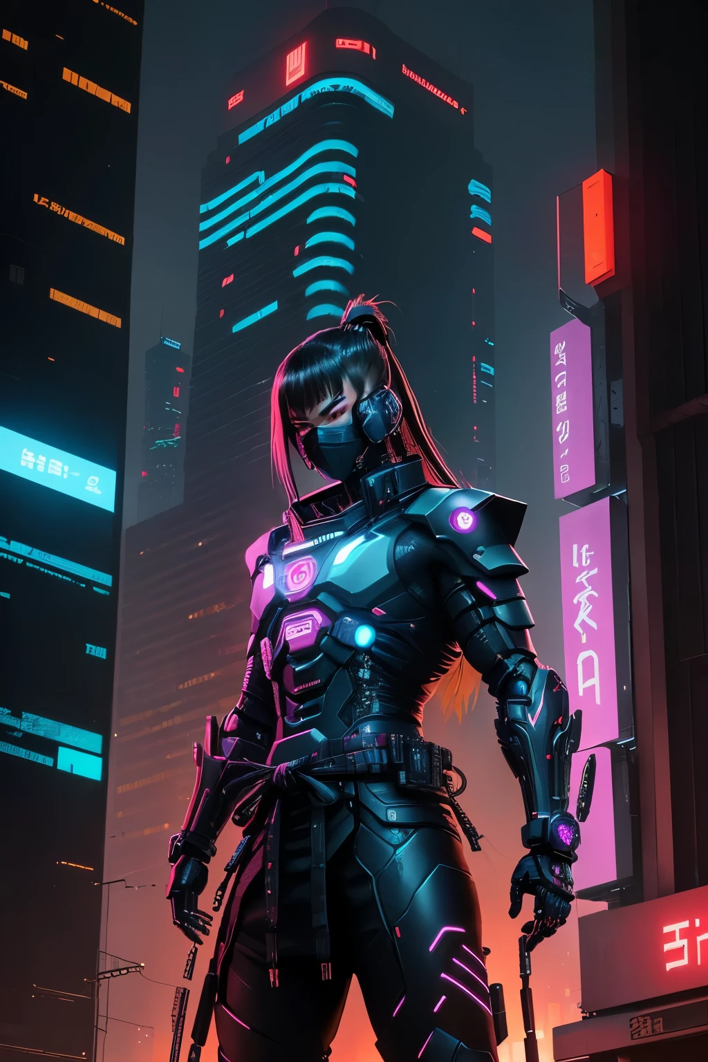 Cybernetic Samurai: A silhouette of a formidable figure emerges against the neon-lit cityscape, clad in high-tech armor, his eyes glowing with the pulsating energy of cutting-edge technology. This is the Cybernetic Samurai, a master of both ancient martial arts and futuristic weaponry, standing as an impenetrable fortress amidst the chaos of the cyberpunk metropolis.
The, Digital Nomad: Amidst the towering holographic billboards and the ceaseless hum of data streams, the Digital Nomad moves fluidly, her cybernetic limbs adapted to the fast-paced rhythm of