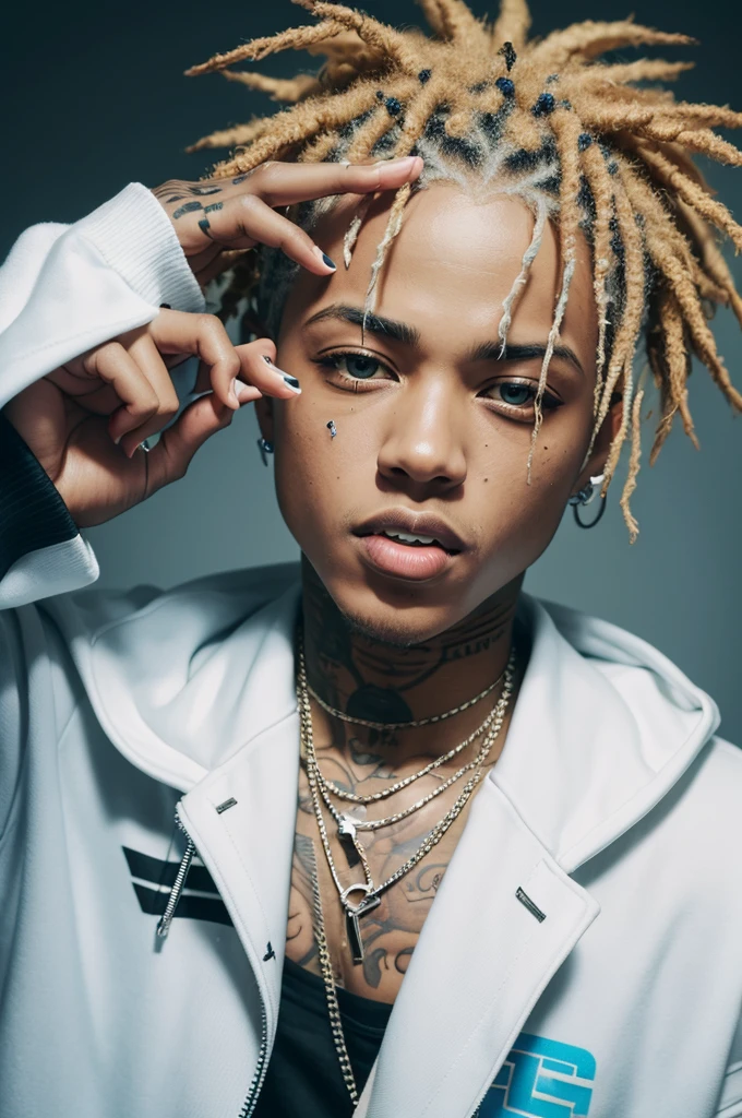 Xxxtentacion, fisheye, biting a lollipop