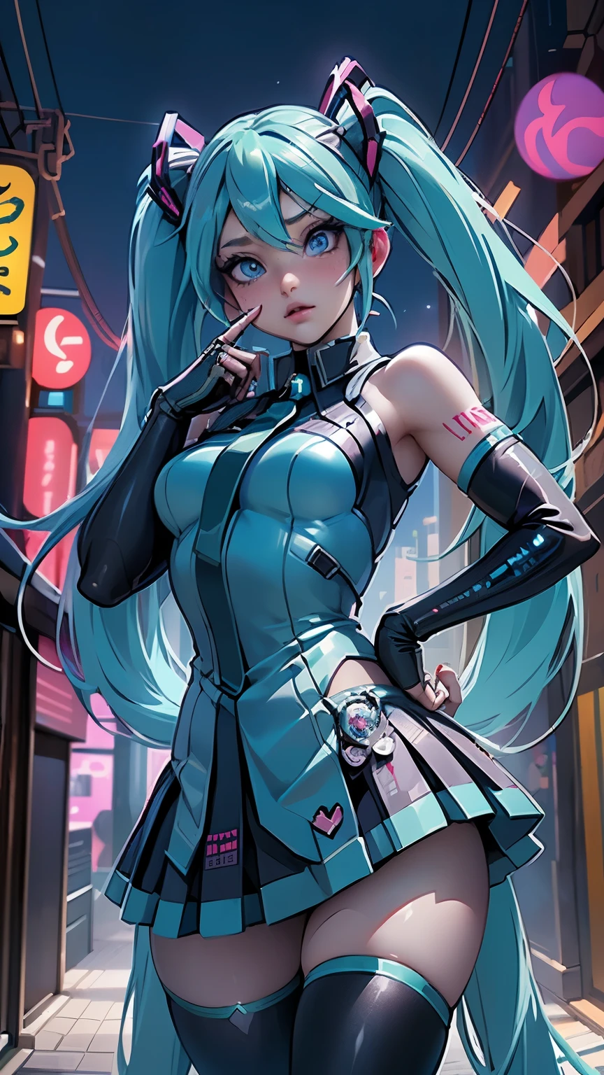 (La Best quality,A high resolution,Ultra - details,valid),Ariana Grande, chica anime cosplay, anime cosplay, (Hatsune MikuCosplay:1.4) , foto de cosplay, two white tails_gloves, cosplay, Cute anime waifu in a beautiful dress, anime girl with long hair, anime goddess, cosplay elegante y glamoroso, anime girl in a maid costumeRead more 8K.unreal engine:1.4,uhd,La Best quality:1.4, Photorealistic:1.4, Skin texture:1.4, masterpiece:1.8,masterpiece, Best quality,Объект Object], (Detailed facial features:1.3),(Correct proportions),(beautiful blue eyes),  (Cowboy pose), ,( Cyberpunk 2.1), (kawaii locker room :1.4), (fingers detail :1.4), (Ideal ???????), (Tokyo night alley background:1.4) 
