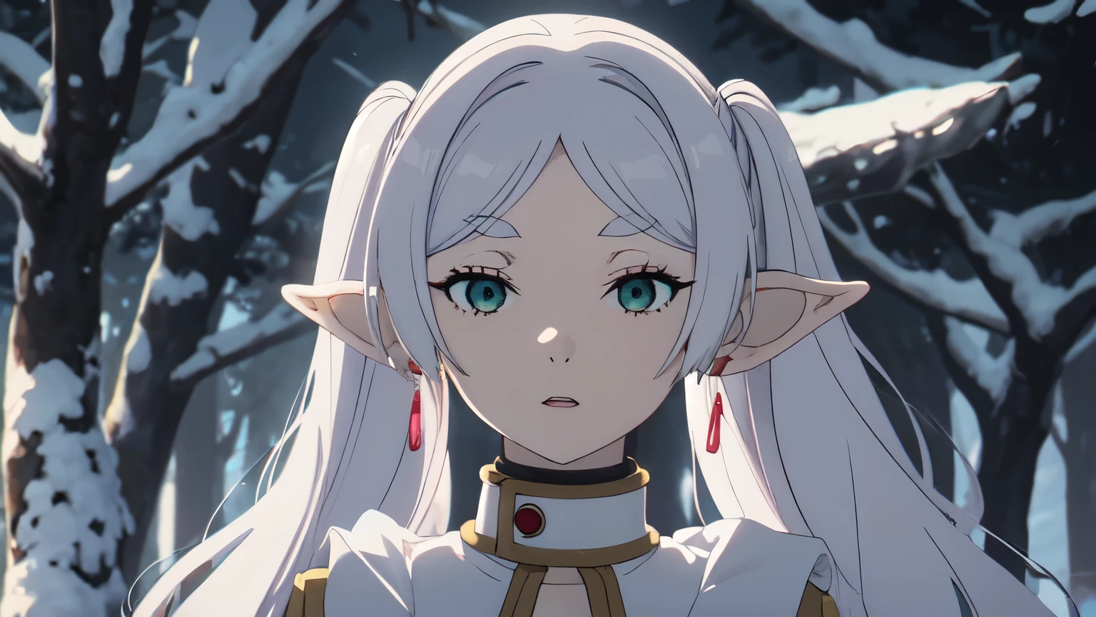 anime girl standing in front of a tree with a large tree in the background, 2. 5 d cgi anime fantasy artwork, anime fantasy artwork, anime epic artwork, anime beautiful peace scene, anime fantasy illustration, beautiful fantasy anime, beautiful anime artwork, anime art wallpaper 8 k, anime art wallpaper 4k, anime art wallpaper 4 k, smooth anime cg art, beautiful anime art style, magical clearing, beautiful anime art, magical battlefield background, epic anime fantasy, anime wallaper, the world tree, anime nature wallpap, anime nature, Лучшее качество, шедевр, Высокое разрешение, Один, (заморозить_sousounoзаморозить:1.10), 1 девушка, закрытый рот, эльф, ЮВЕЛИРНЫЕ ИЗДЕЛИЯ, полосатая рубашка, верхняя часть тела, белая накидка, Невыразительный, полосатая одежда, смотрю на зрителя, На открытом воздухе, аниме_стиль, 3
