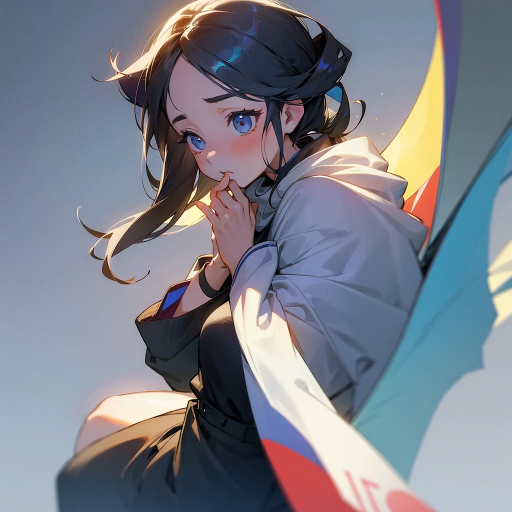 Worried girl looking at her phone