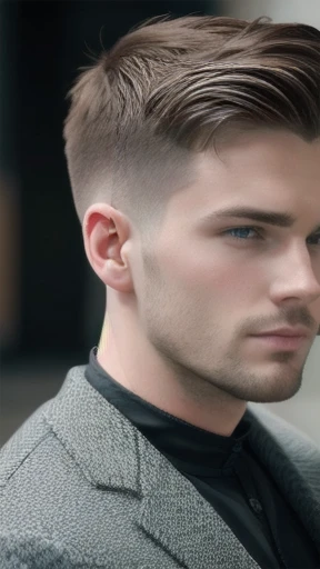   Irish man, short hairstyle hairstyle focus on the face