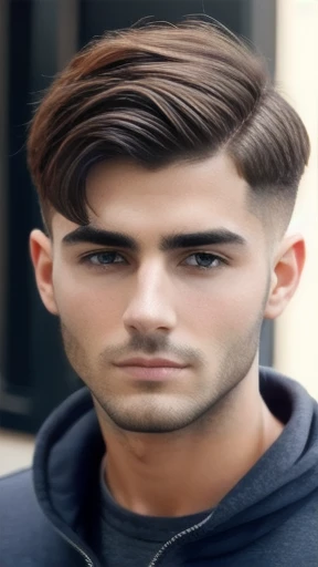 JUDAEAN man in sweatshirt short hairstyle hairstyle focus on the face.
