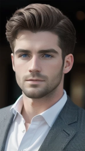 Irish man, medium hair focus on the face
