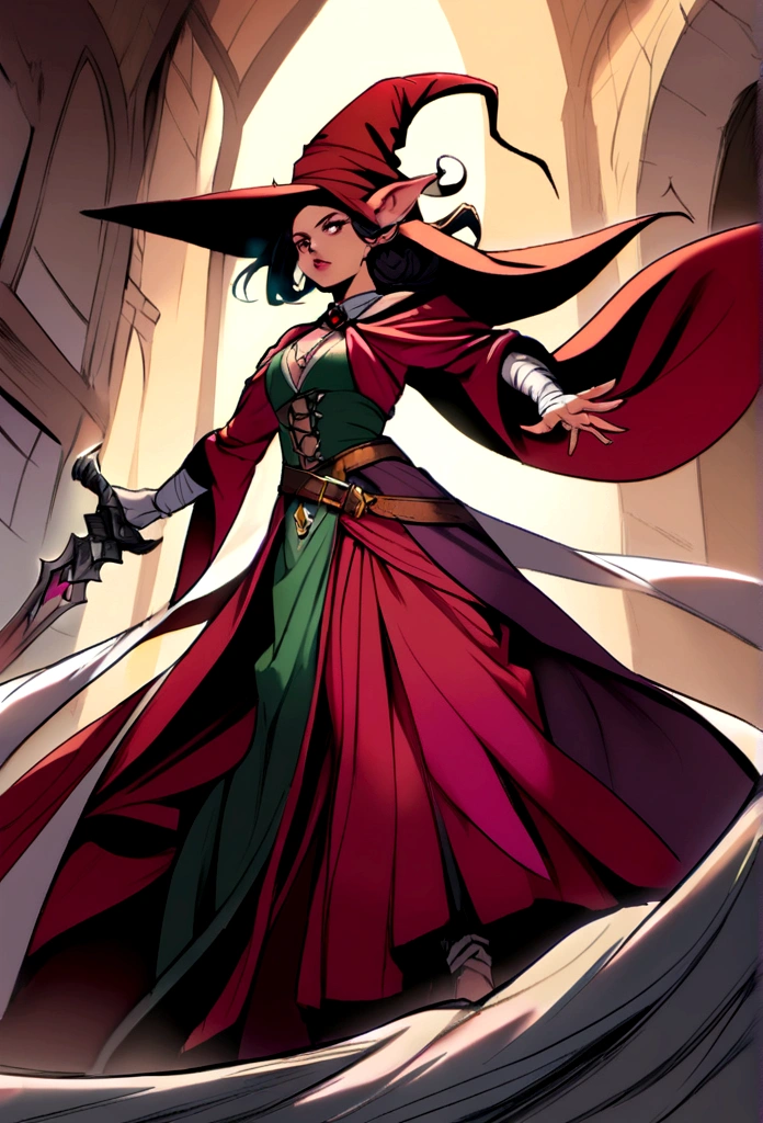 tiefling dungeons and dragons witch with devilish swordsman