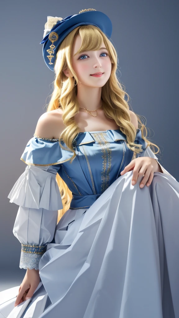 Huge moon background,(8K, Original photo, Highest quality, masterpiece:1.2), (Actual, photo Actual:1.3), Ultra-high resolution, Highly detailed color photos, 非常に詳細な CG 統合 8K 壁紙, Sharp focus, (Actual skin), Perfect Anatomy, (Cinema Lighting), Glossy Lips,
Destroy the street, Persistence, (Lovely lady), ((Blonde:1.2)), Long Hair, curl,Blunt bangs, blue eyes, (blush), (happiness), (Medium chest), White Skirt,White off-shoulder shirt, Please raise your legs high, Looking at the audience, Upper Body, close, Smile,Wear a beautiful hat