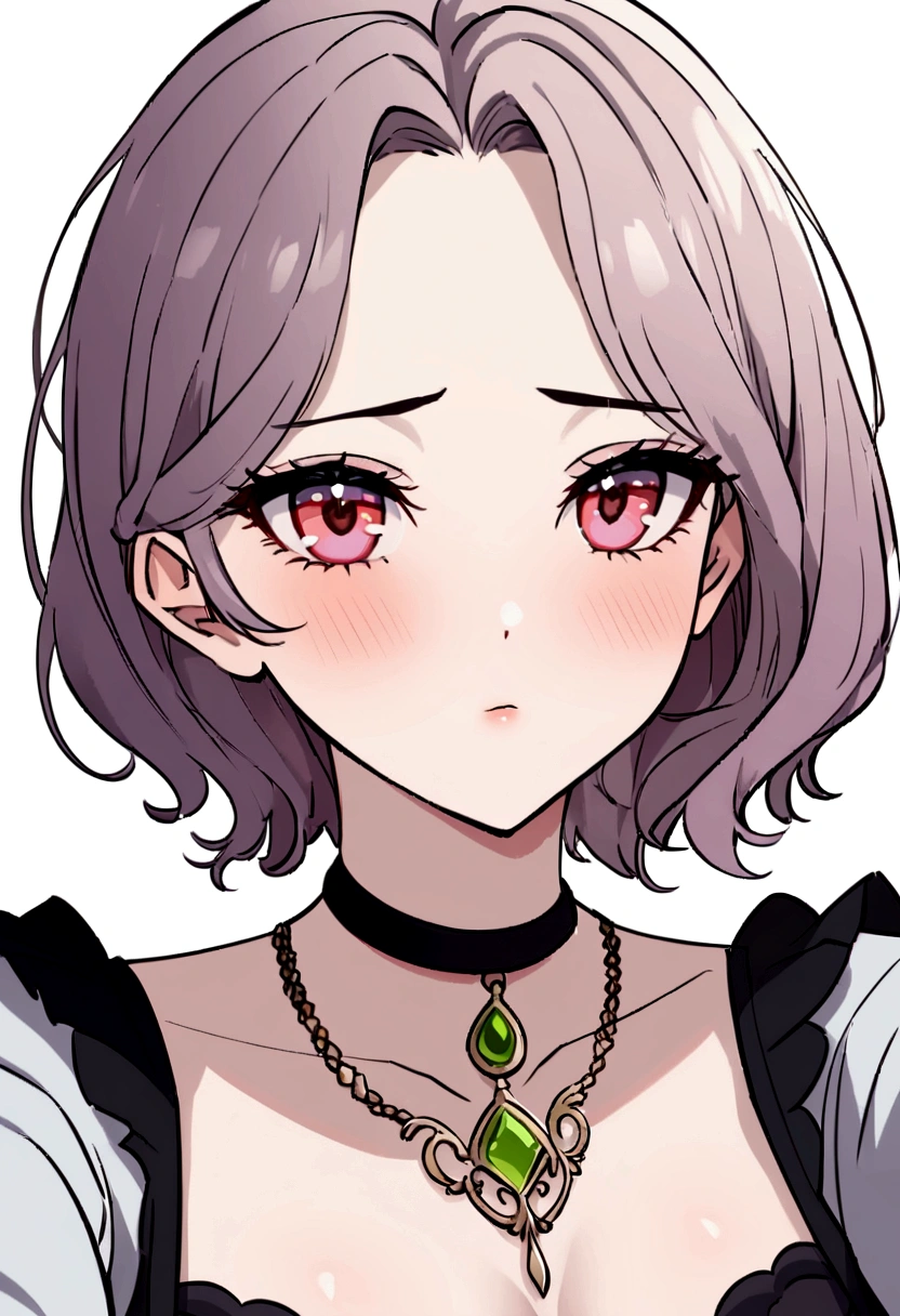 femme arafée avec un débardeur blanc et un collier, fille sexy aux yeux verts, Portrait de Sophie Mudd, cheveux bruns et grands yeux, selfie d'une jeune femme, yeux de la chambre, violette myers, sans maquillage, maquillage naturel, regarder directement la caméra, visage avec artgram, maquillage subtil, Superbe photo de tout le corps, yeux verts perçants