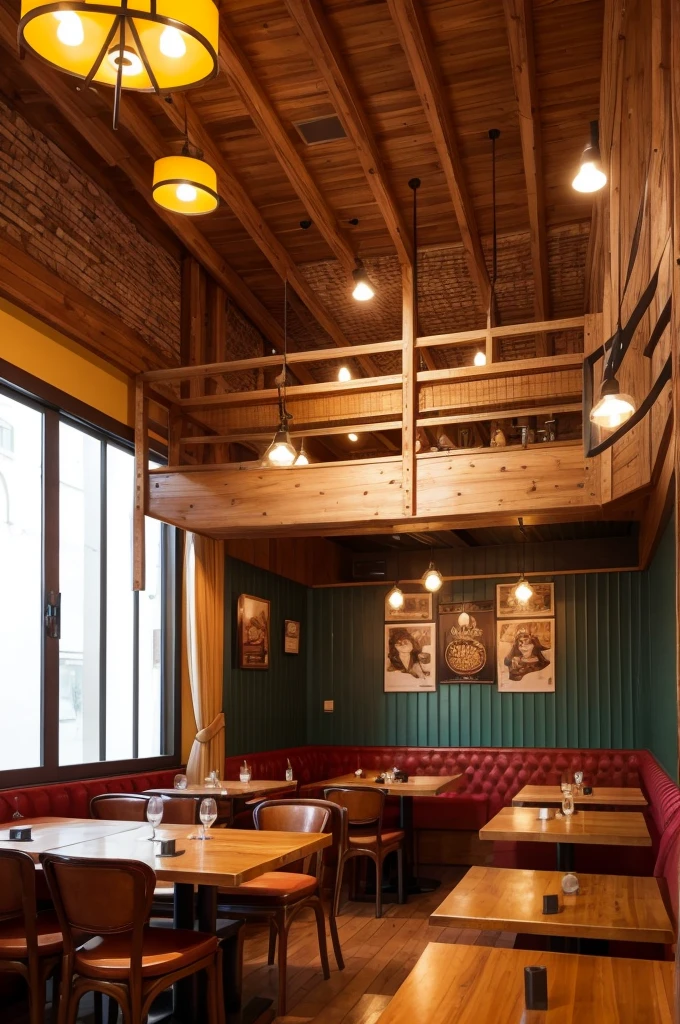 A restaurant inside that has the northern culture of Brazil as its theme, it is represented by pictures, decorations, etc