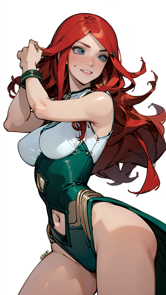 Kushina, prostitute, best quality: 1.1, 1 girl, (blue eyes), detailed green eyes, well-aligned eyes, extremely detailed face, blushing cheeks, perfect face symmetry, smiling, embarrassed, (kunoichi clothes), BREAK intricate details on hands, intricate details on fingers, (huge) breasts, crimson hair, detailed hair, long hair, defined figure, thick muscular legs, small defined waist, voluptuous body, lascivious woman, nymphomaniac woman, dynamic pose, Interacting, ((simple white background): 1.5)
(((Cabelos chaceados)))
Sem erros
Qualidade boa
Só dois braços
Fazer mãos certas
5 dedos cada mão
Simetria
(((Sem erro)))
