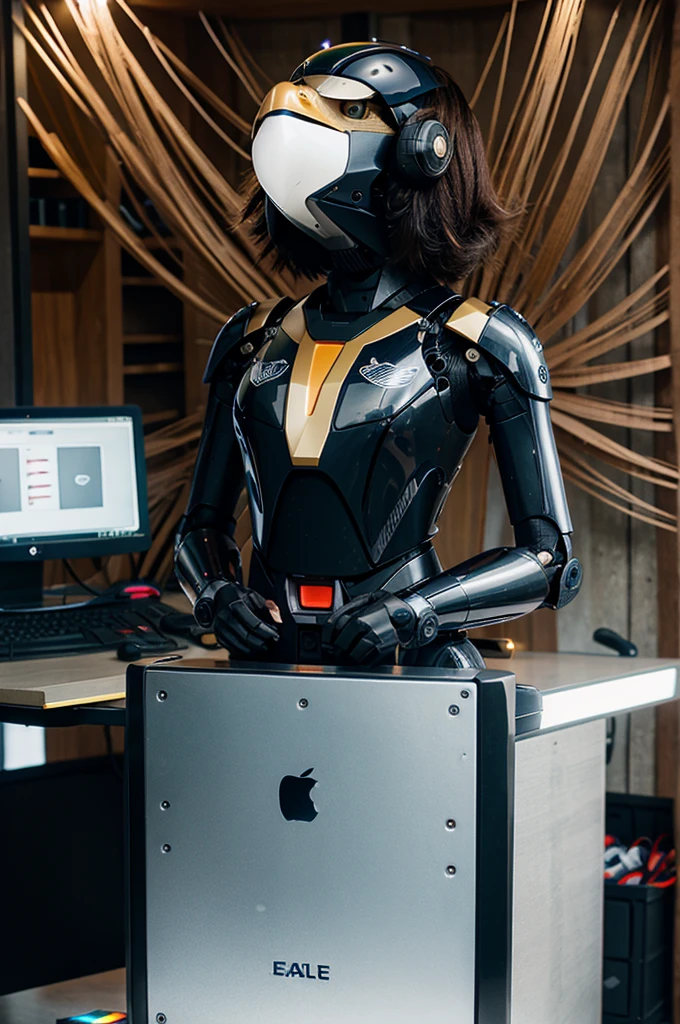 eagle bot with computer head