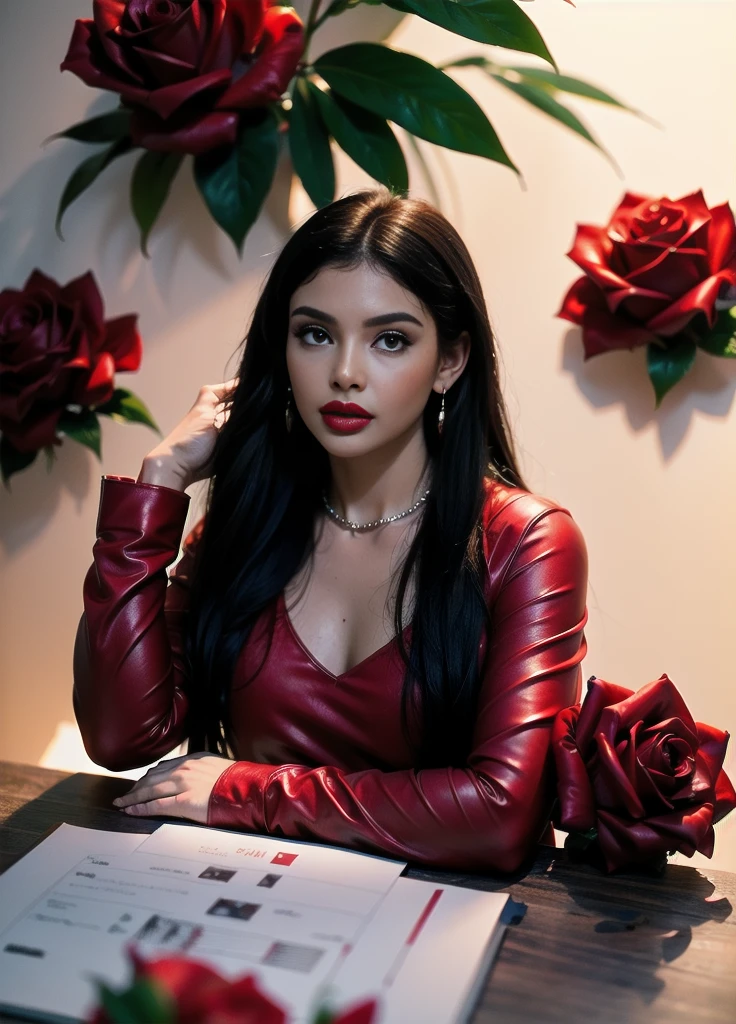 Create a red rosebud