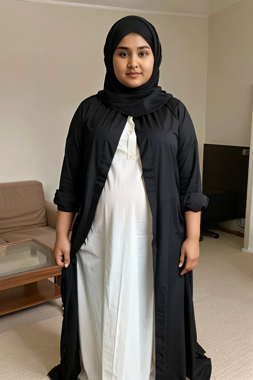 Mallu fat chubby hijabi housewife, wearing abaya