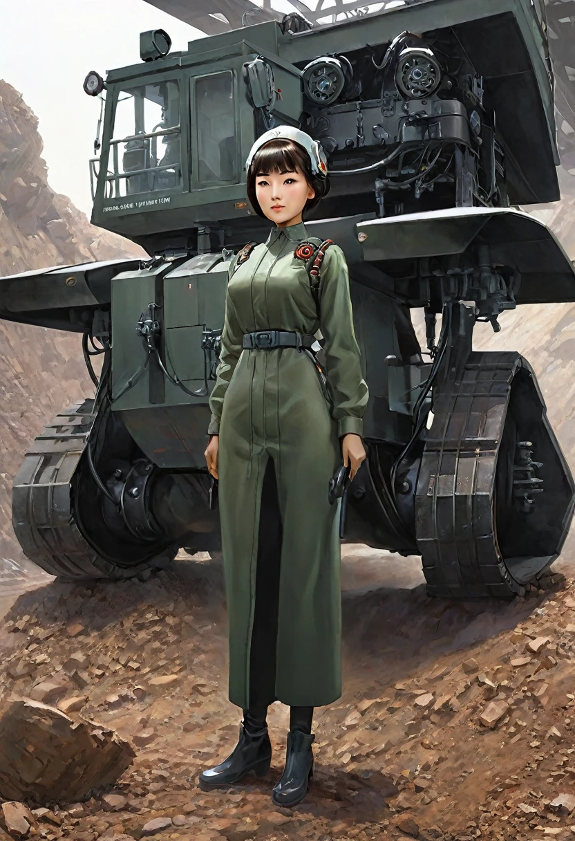 Woman of machine-type mine system