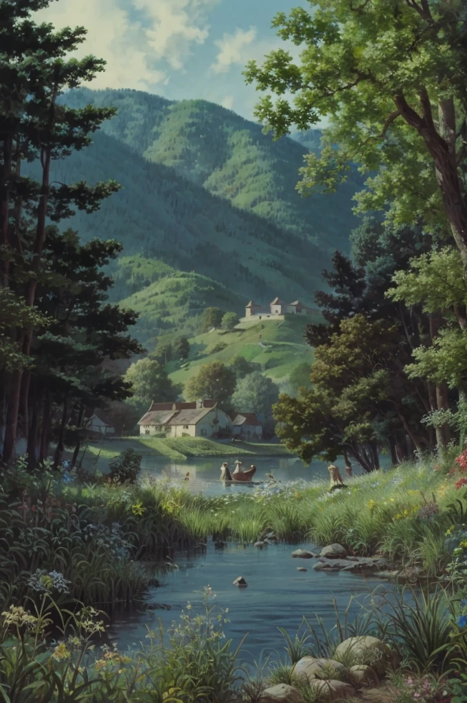((Best quality)), ((masterpiece)), (detailed), ((perfect face)), ((face focus))"A young couple of 19 century planning to elope, with the girl falling into a river from a bridge."